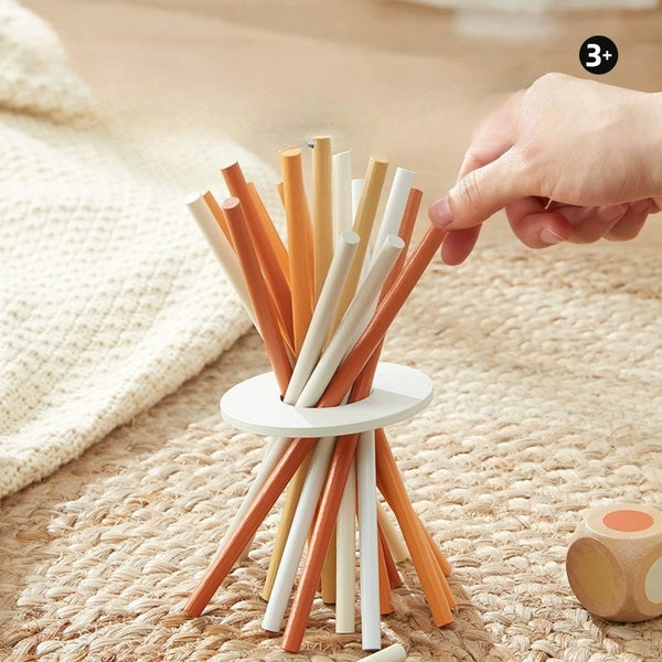 Wooden Pizza Tower Stick Pull Game