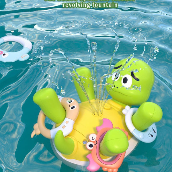 Electric Spraying Turtle Bath Toy with Ring Toss