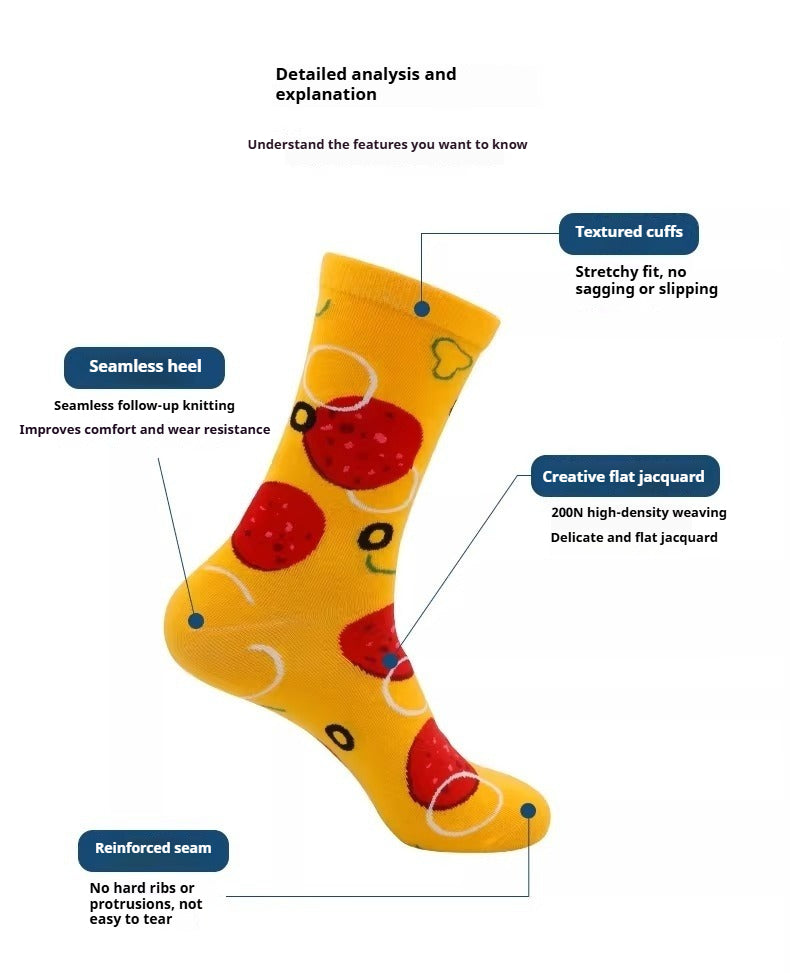 Pizza Slices Novelty Cotton Sock Set