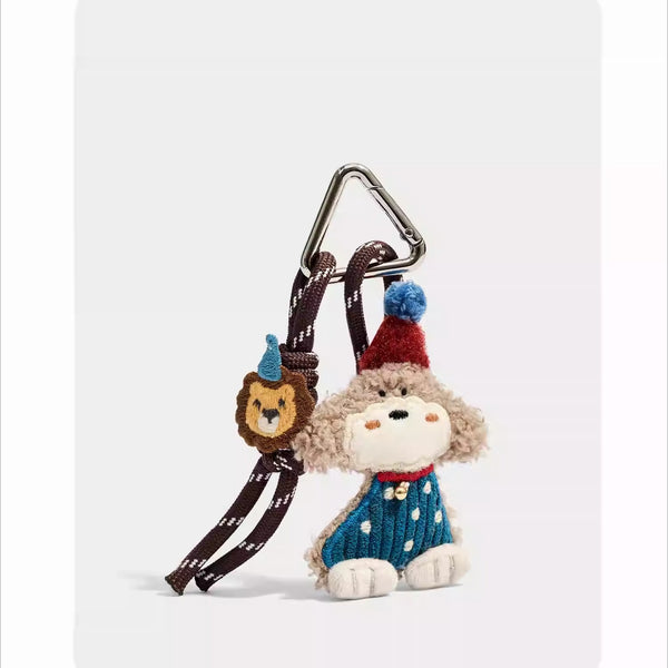 Curly Teddy Dog Plush Bag Charm