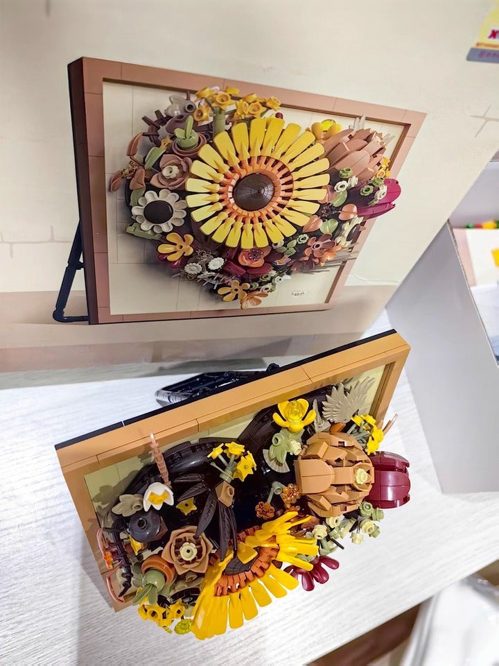 3D Floral Building Block Picture Frame