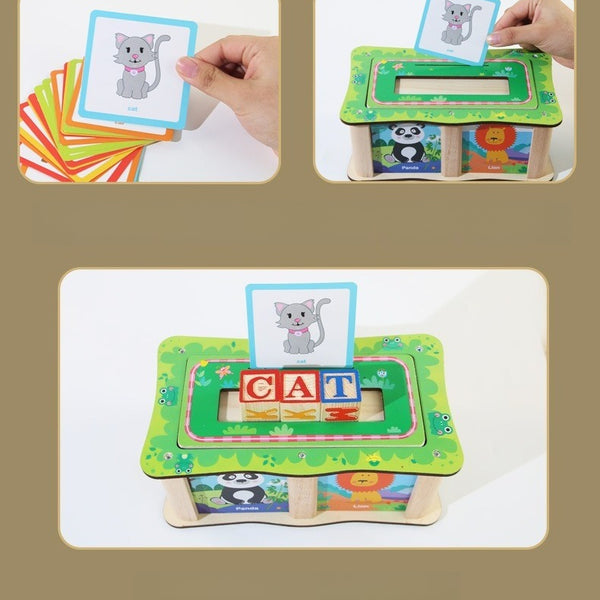 Wooden Word and Number Learning Blocks with Cards