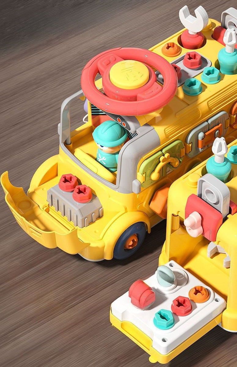 Six-Sided Activity Engineering Bus with Play Tools