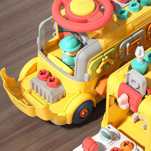 Six-Sided Activity Engineering Bus with Play Tools