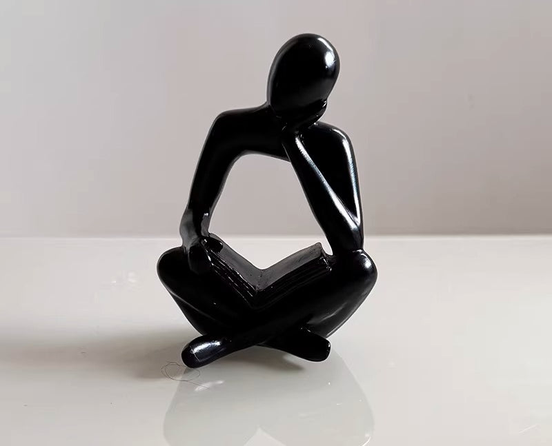 Seated Reading Figure Abstract Art Sculpture