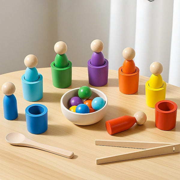 Wooden Montessori Color Sorting Set