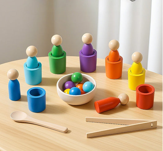 Wooden Montessori Color Sorting Set