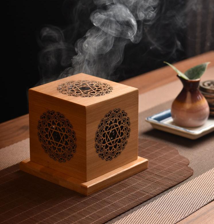 Decorative Wooden Incense Box – Aromatherapy Smudge & Crystal Cleansing Holder
