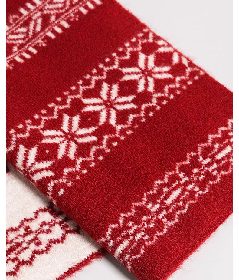 Classic Fair Isle Wool Knit Scarf