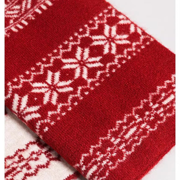 Classic Fair Isle Wool Knit Scarf