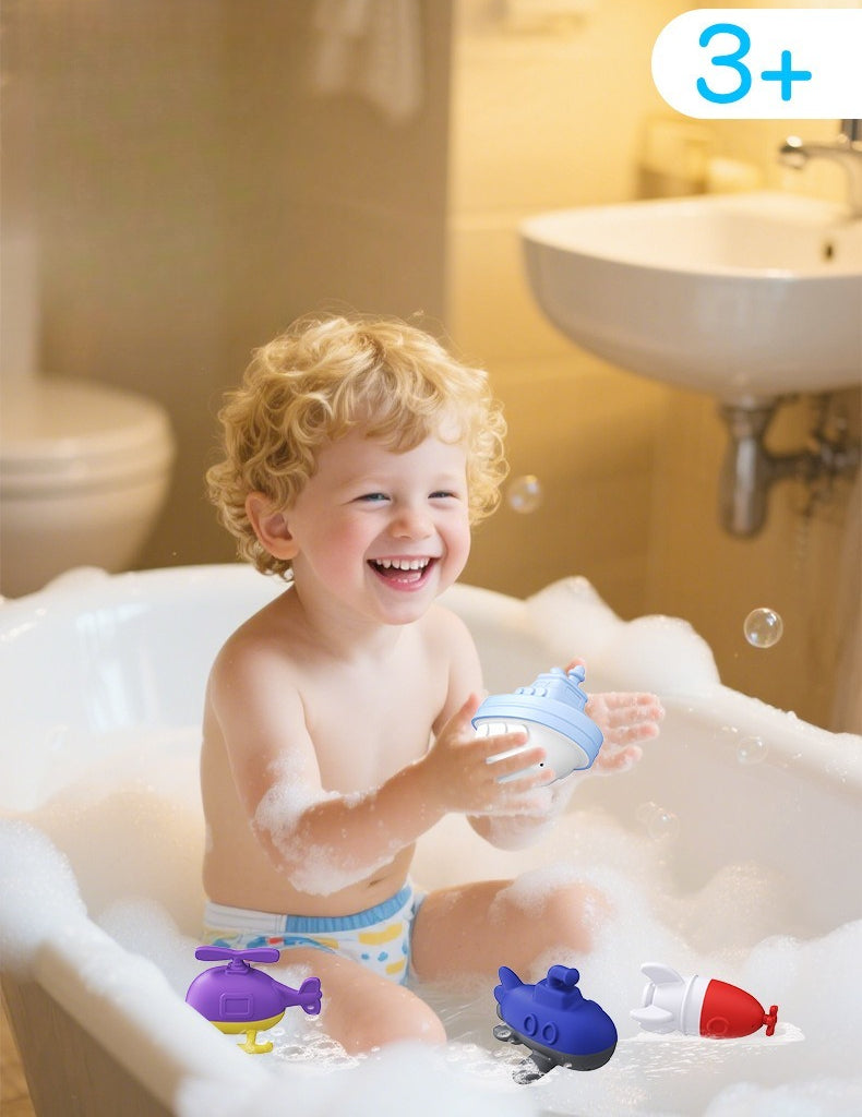Silicone Vehicle Bath Toy Set