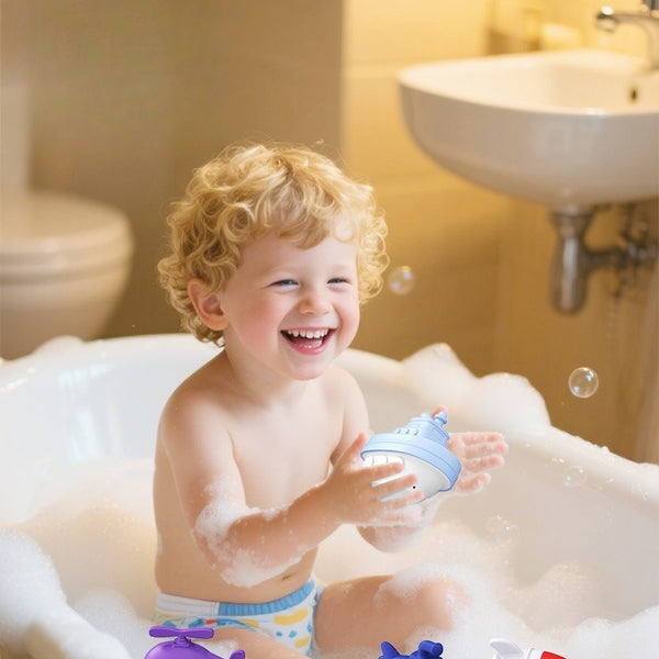 Silicone Vehicle Bath Toy Set