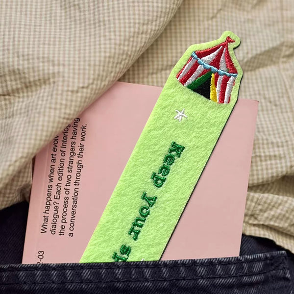 Circus Embroidered Felt Bookmark