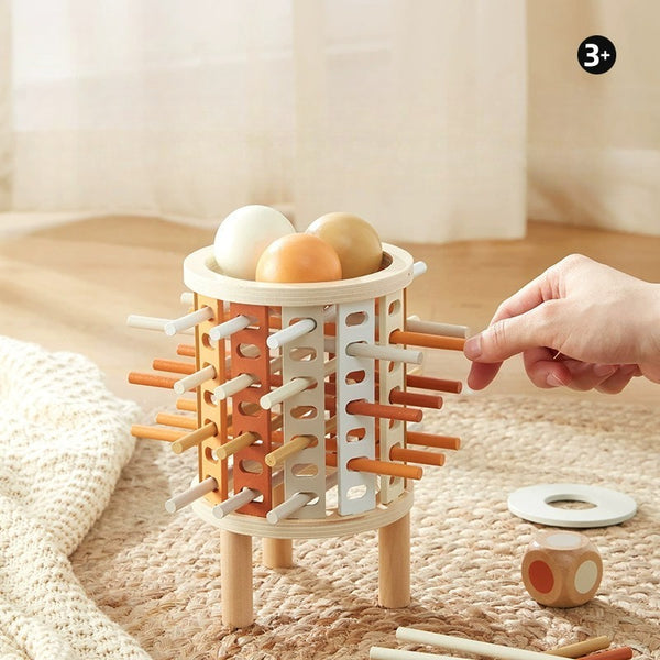 Wooden Pizza Tower Stick Pull Game