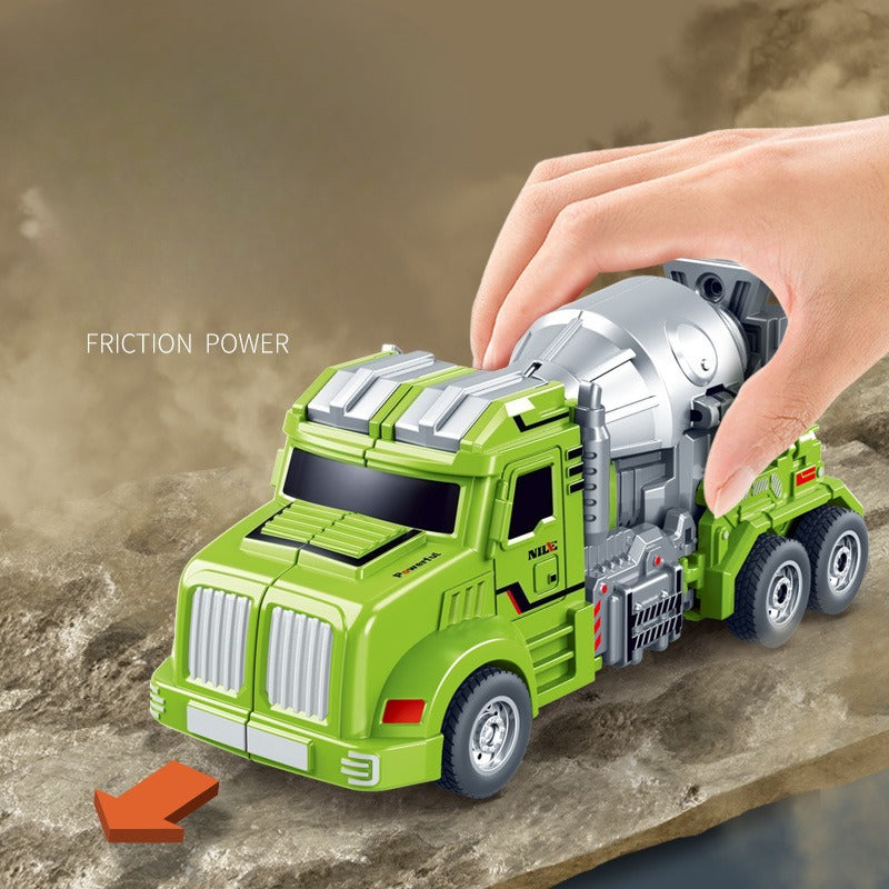 2-in-1 Transforming Cement Mixer & Robot Action Figure