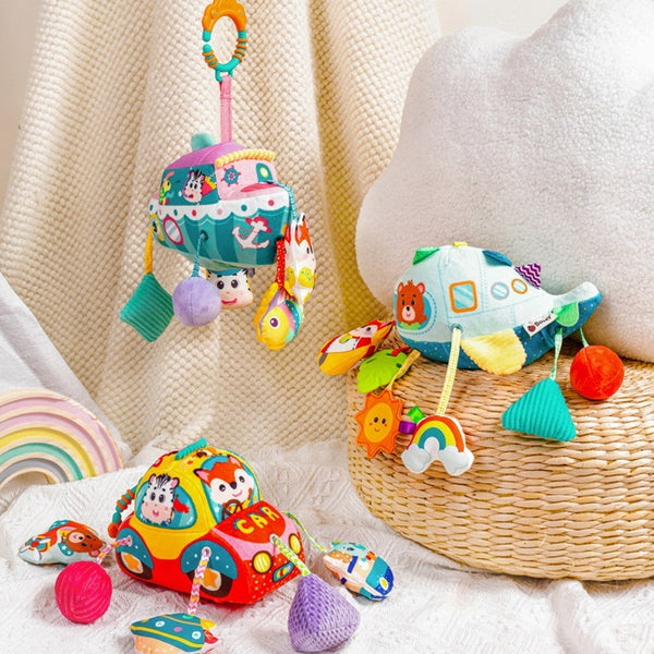 Baby Plush Sensory Stroller & Crib Hanging Toy