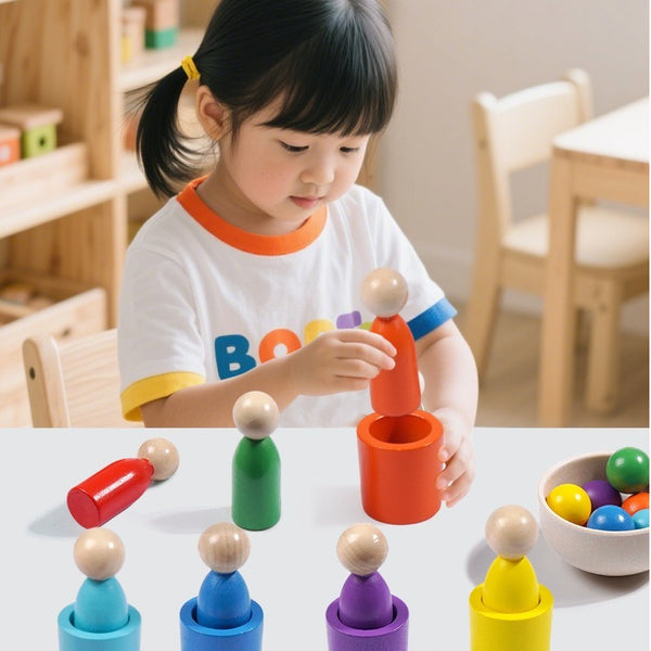 Wooden Montessori Color Sorting Set