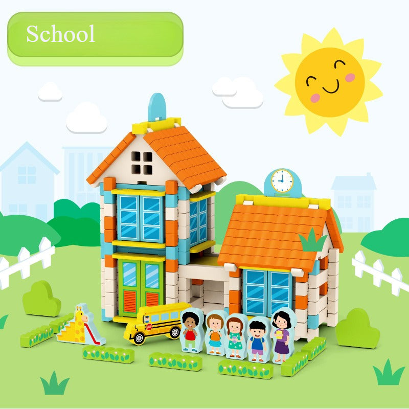 Little Architect Wooden Village Building Sets