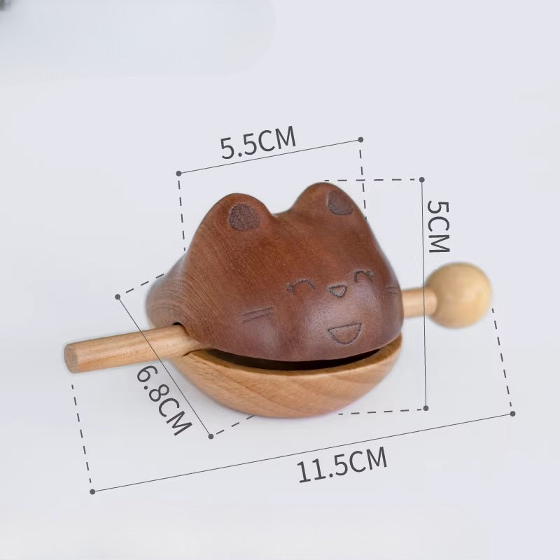 Wooden Cat Desktop Zen Percussion Block