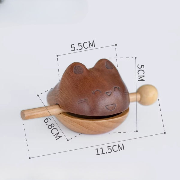 Wooden Cat Desktop Zen Percussion Block