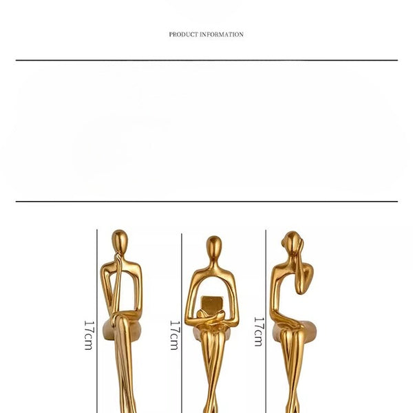 Modern Abstract Thinker Statue Set