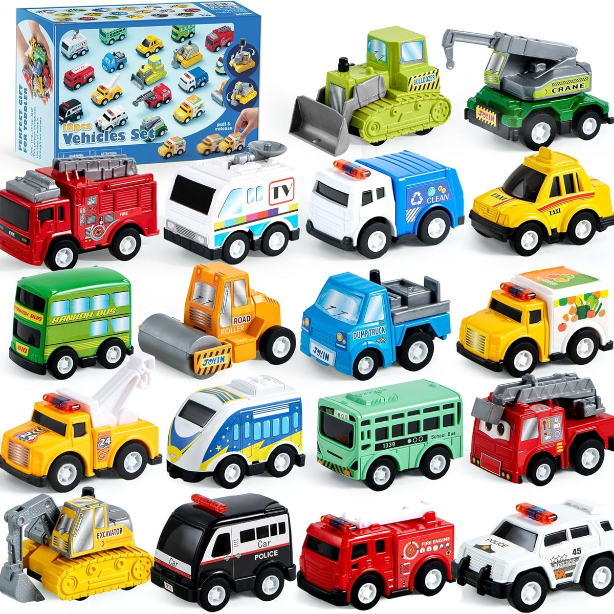 Mini Alloy Pull-Back Car Sets (4-Pack)