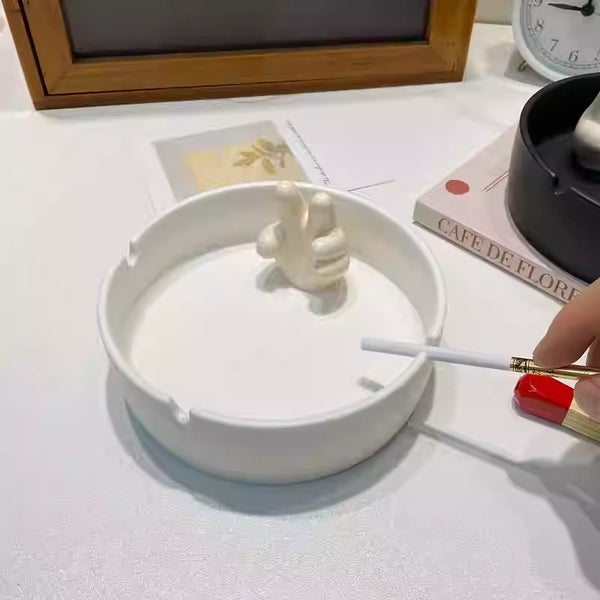 Ceramic Peace Sign Hand Ash Tray