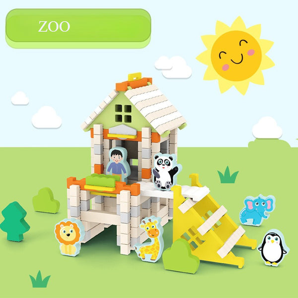 Little Architect Wooden Village Building Sets