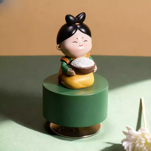 Tang Dynasty Lady Rotating Wooden Music Box
