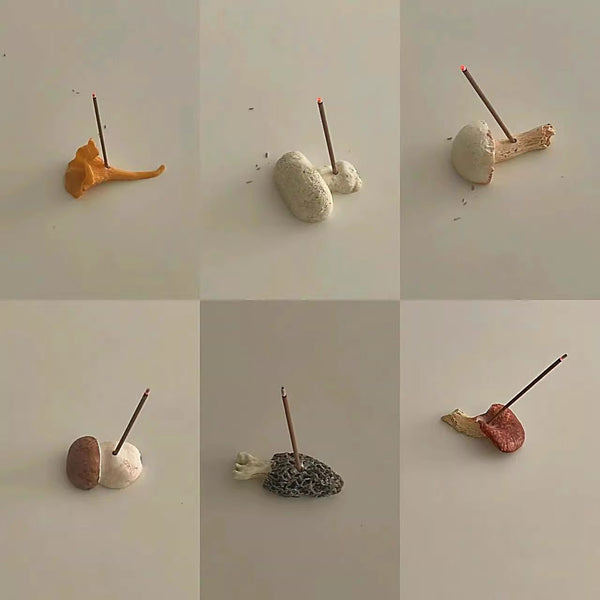 Hand-Painted Mushroom Resin Chopstick Rest