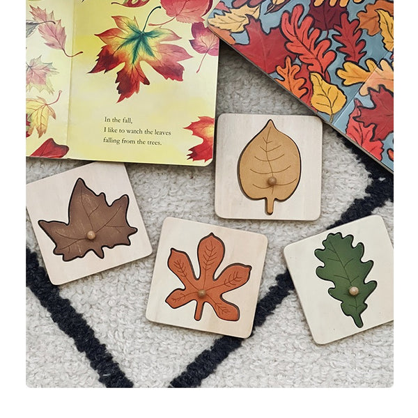 Wooden Leaf Cognition Puzzle Set