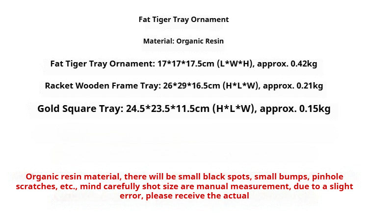Sitting Tiger Resin Key Tray and Entryway Ornament