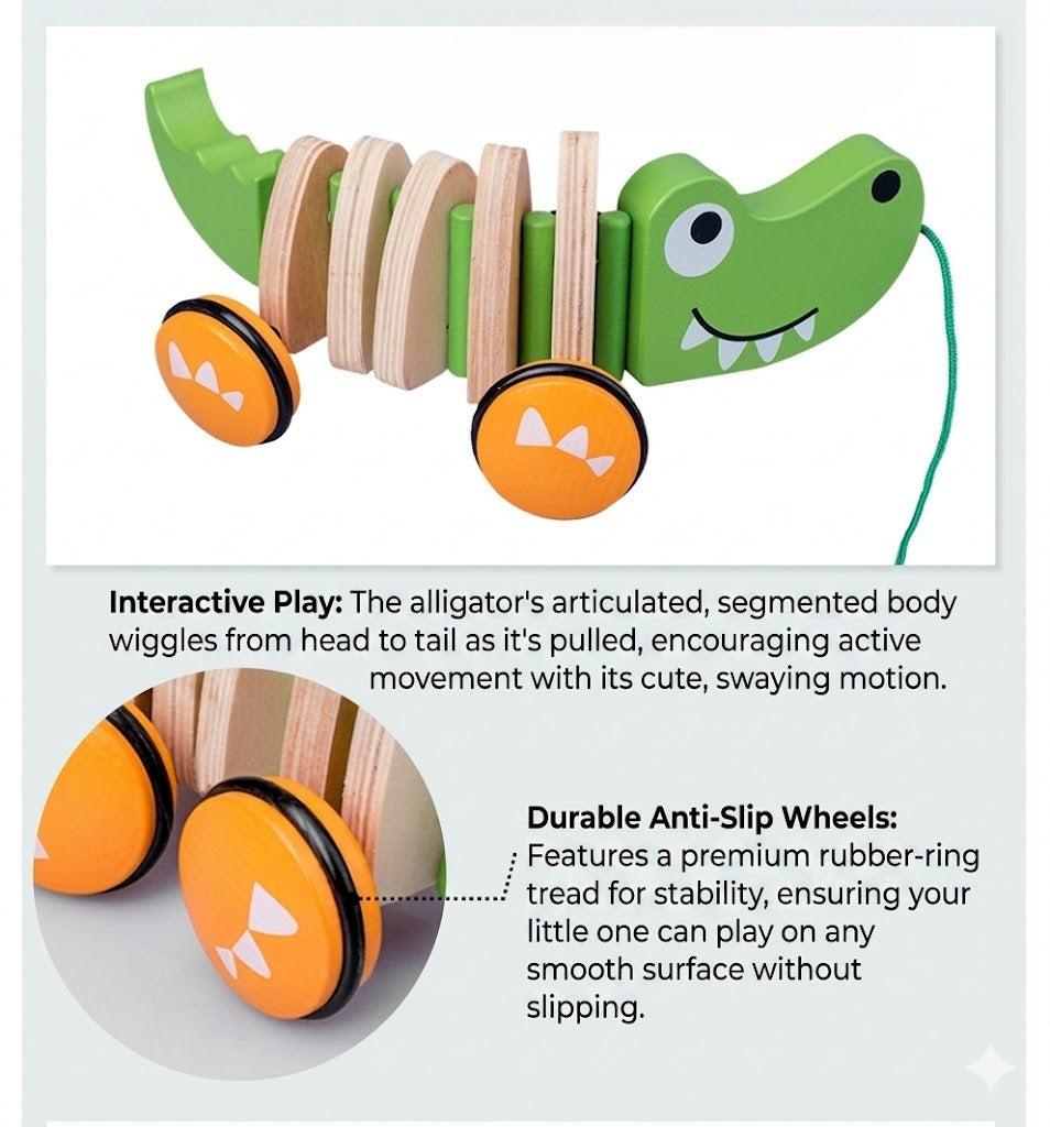 Wooden Pull-Along Animal Walker Toy
