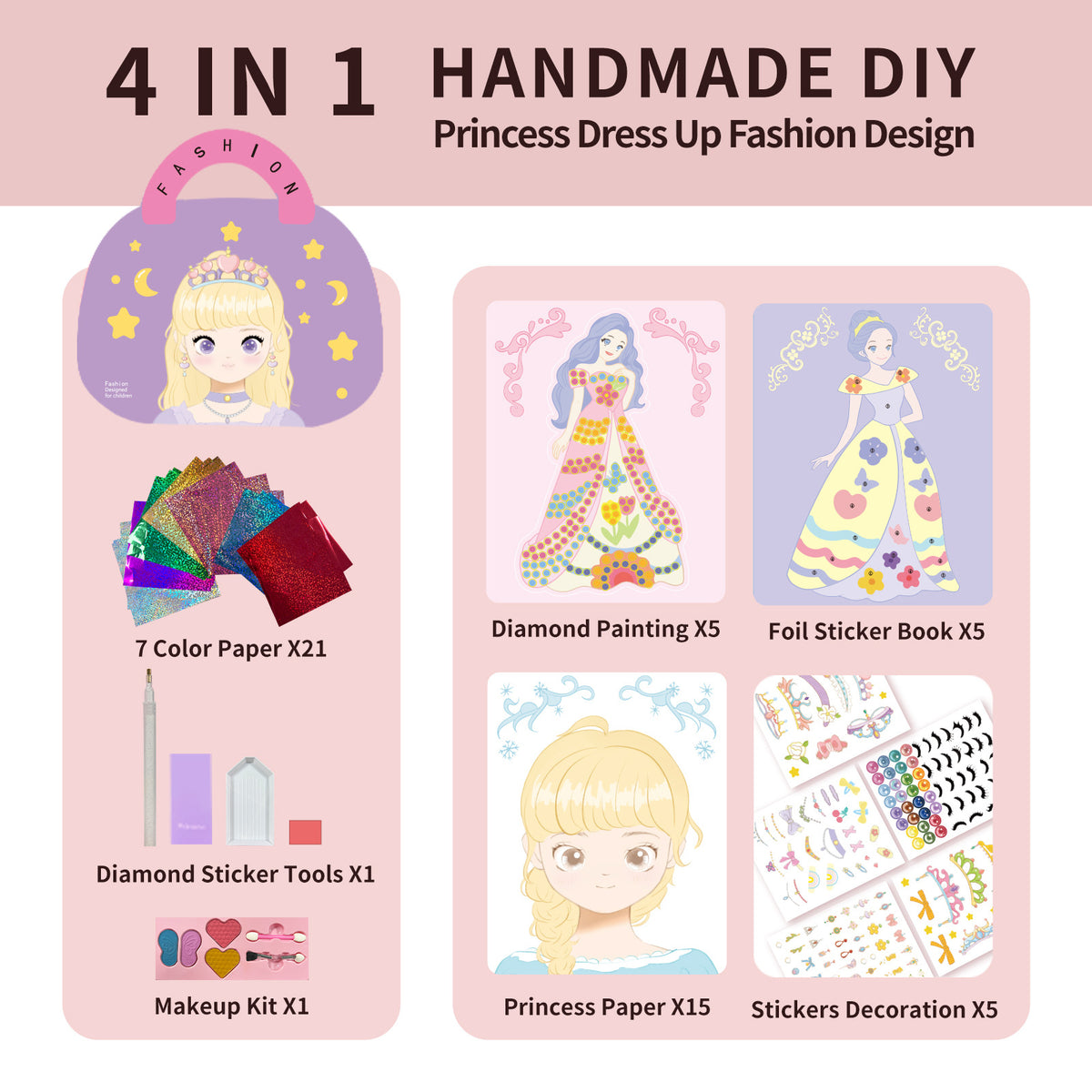 The Ultimate Princess Craft Handbag: 4-in-1 Travel Art Kit