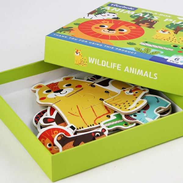 Kids' 6-in-1 Wooden Learning Puzzles - Assorted Themes