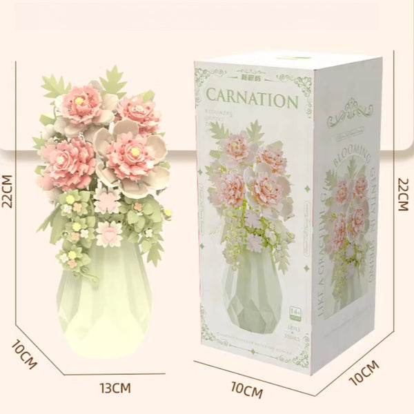 Building Block Flower Bouquet with Vase