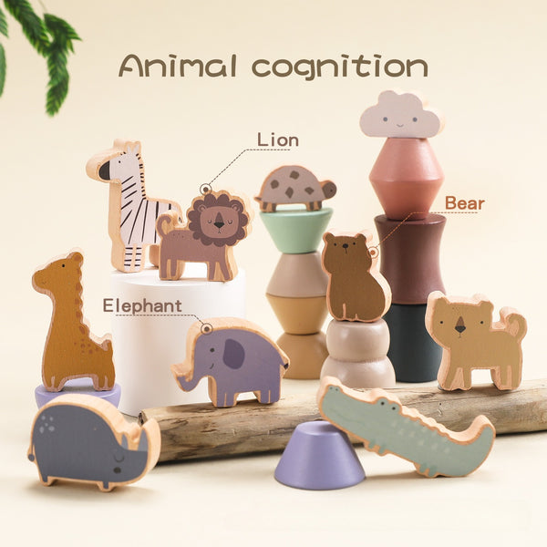 Wooden Animal Balance Stacking Toy