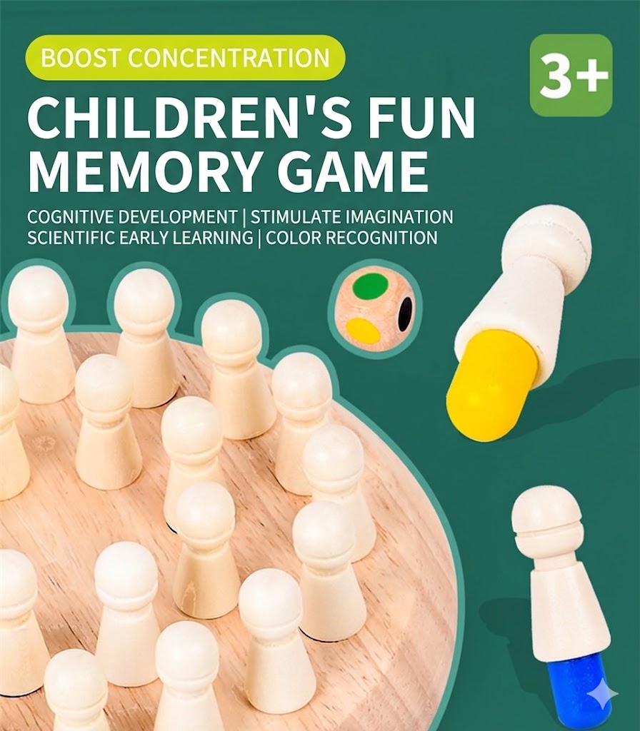 Wooden Color Memory Game