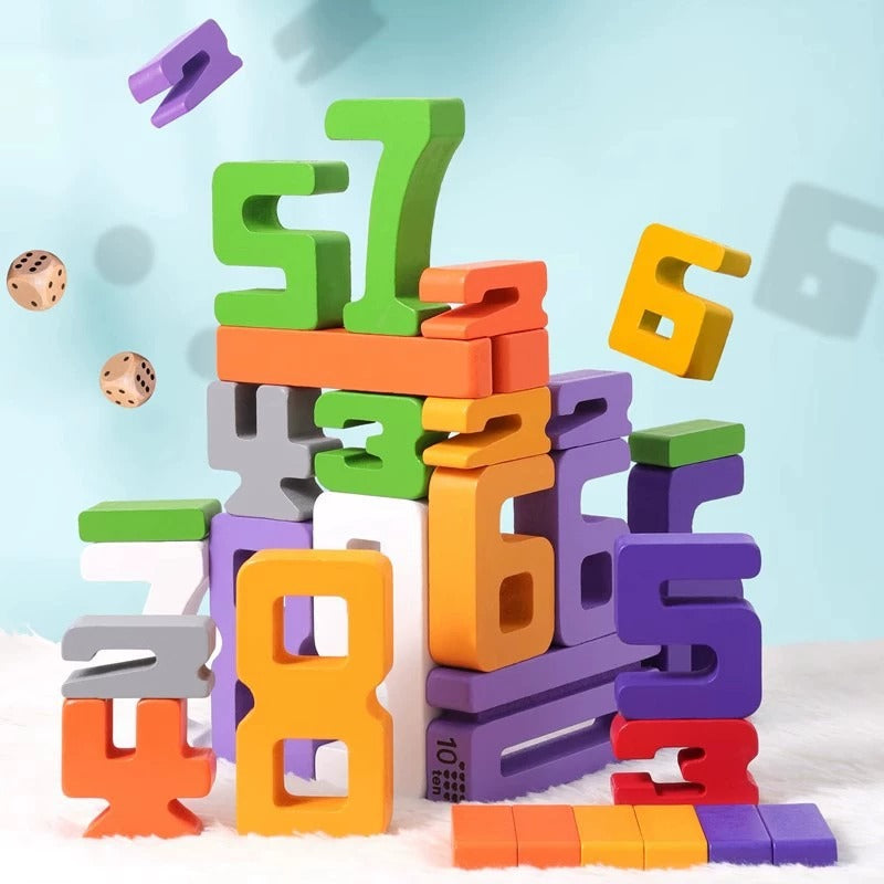 Wooden Number Stacking Blocks
