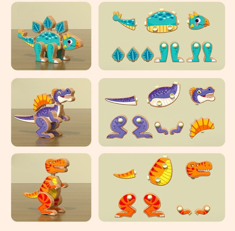 Wooden Dinosaur Assembly Puzzle