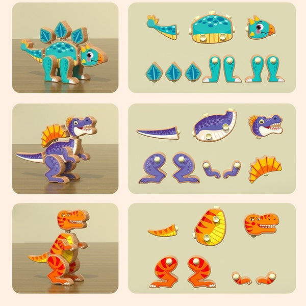 Wooden Dinosaur Assembly Puzzle