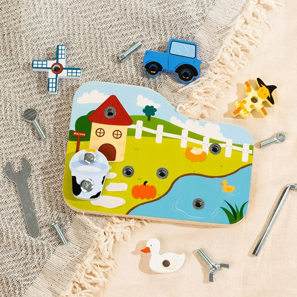 Farmyard Wooden Screw & Tool Play Set