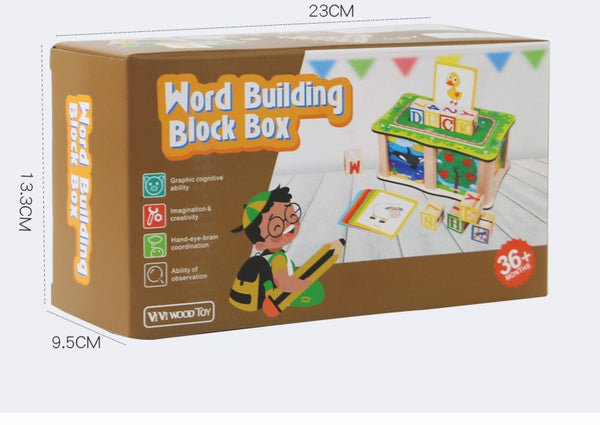 Wooden Word and Number Learning Blocks with Cards