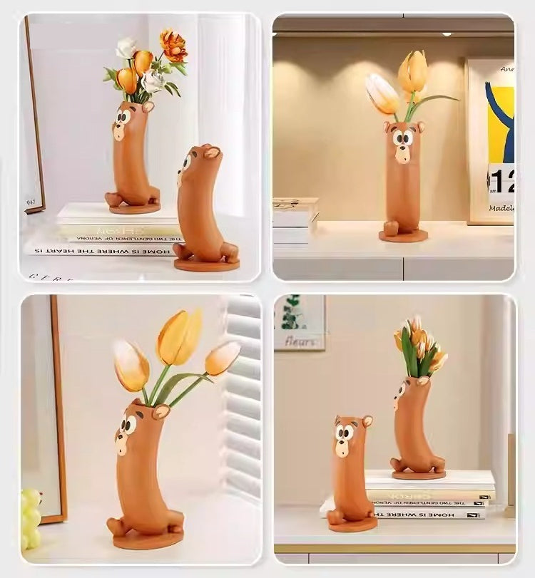 Cartoon Inspired Resin Decorative Vase