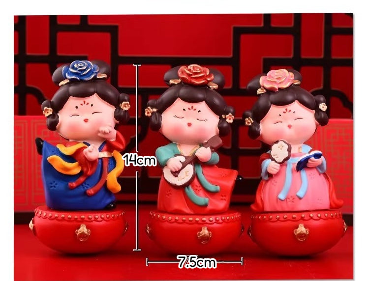 Tang Dynasty Lady Resin Tumbler Ornament