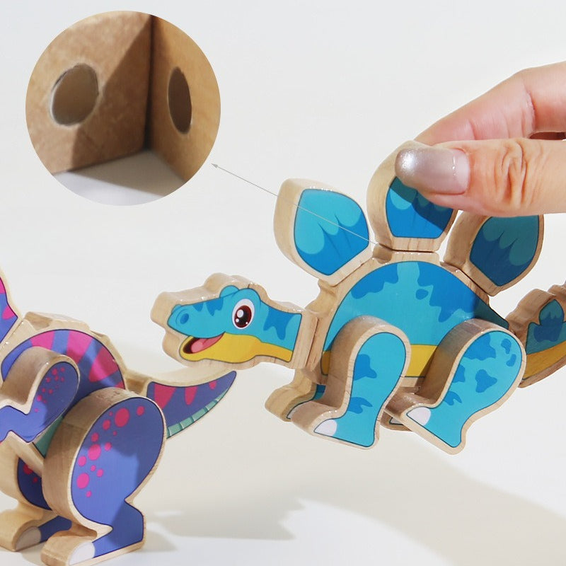 Mix & Match Magnetic Wooden Dinosaurs (Set of 4)