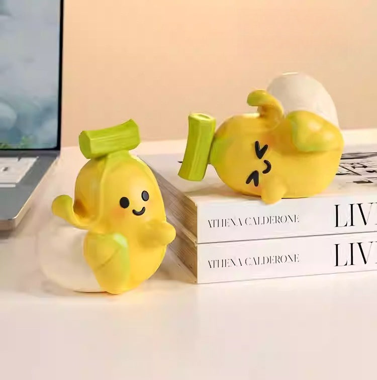 Banana Duck Figurine and Desktop Bookend