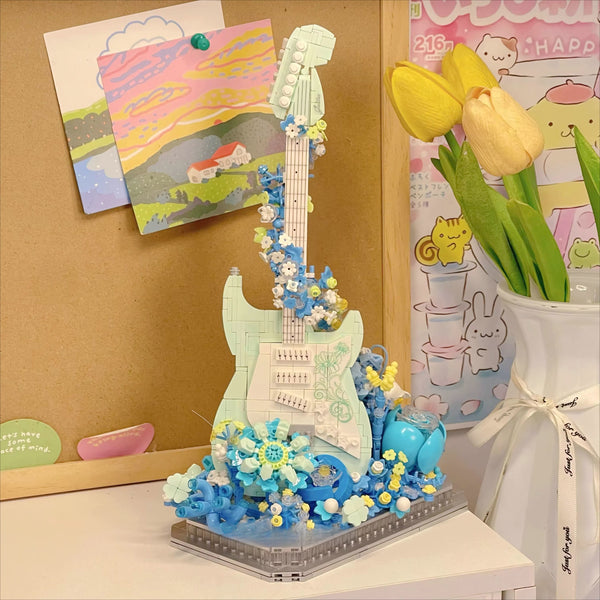 Guitar Floral Building Block Set