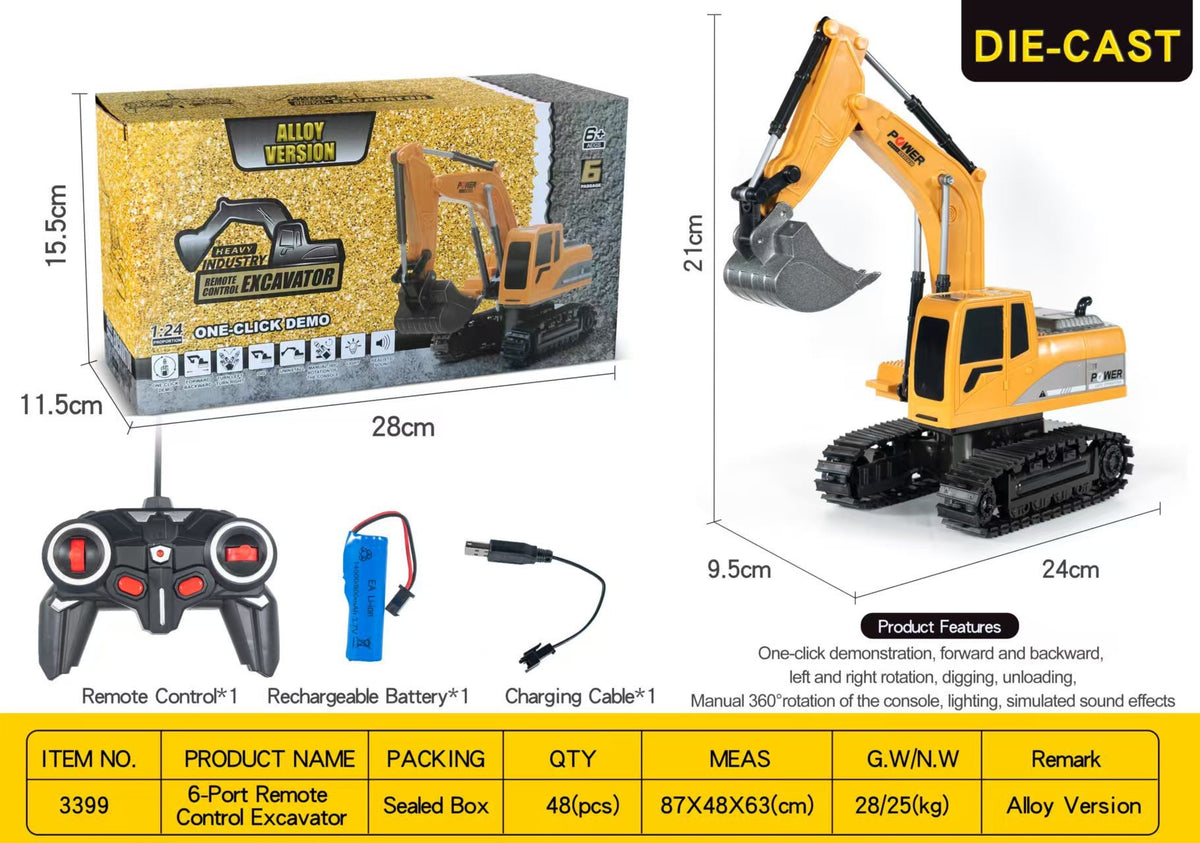 1:24 Scale Remote Control Alloy Excavator