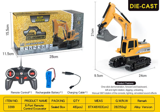1:24 Scale Remote Control Alloy Excavator